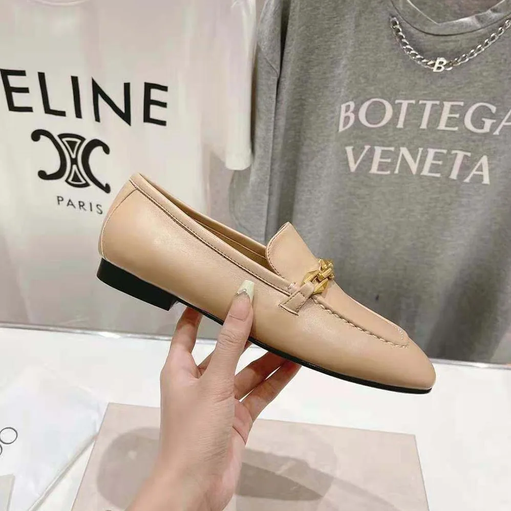 Jimmy Choo Diamond Tilda Loafer Biscuit Calf Leather Loafers with Diamond Chain for Women Jimmy Choo Diamond Tilda Loafer Biscuit Calf Leather Loafers with Diamond Chain for Women