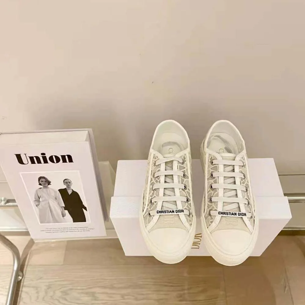 Dior Walk N Dior Sneaker White Macrame Embroidered Cotton for Women Dior Walk N Dior Sneaker White Macrame Embroidered Cotton for Women