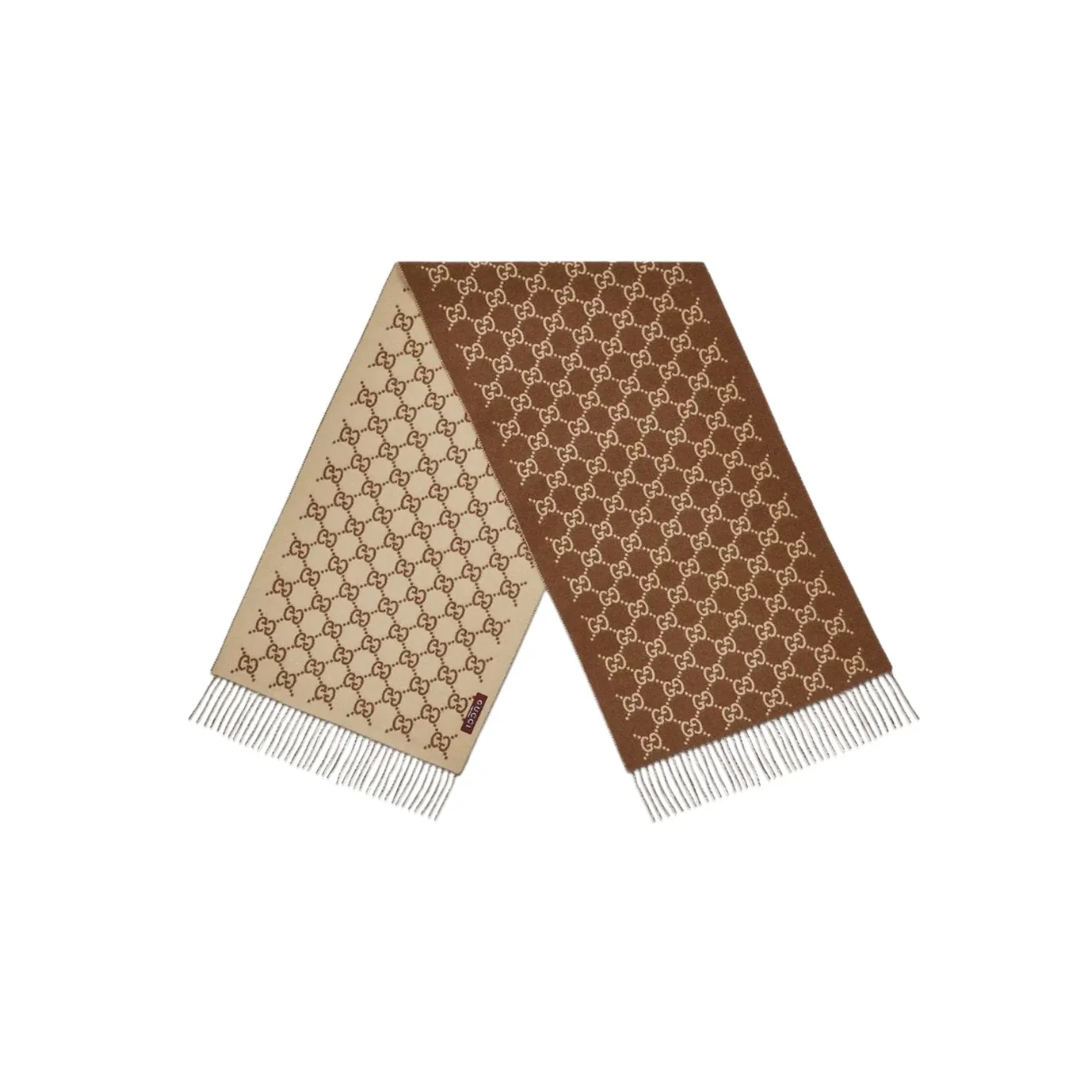 Gucci GG Scarf Brown And Beige /