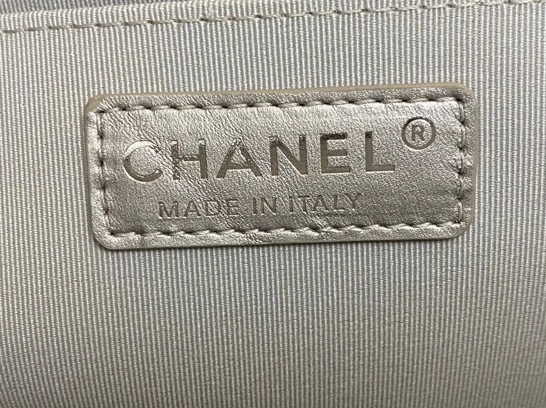 Chanel Airport Bag Silver in White/Black/Grey /