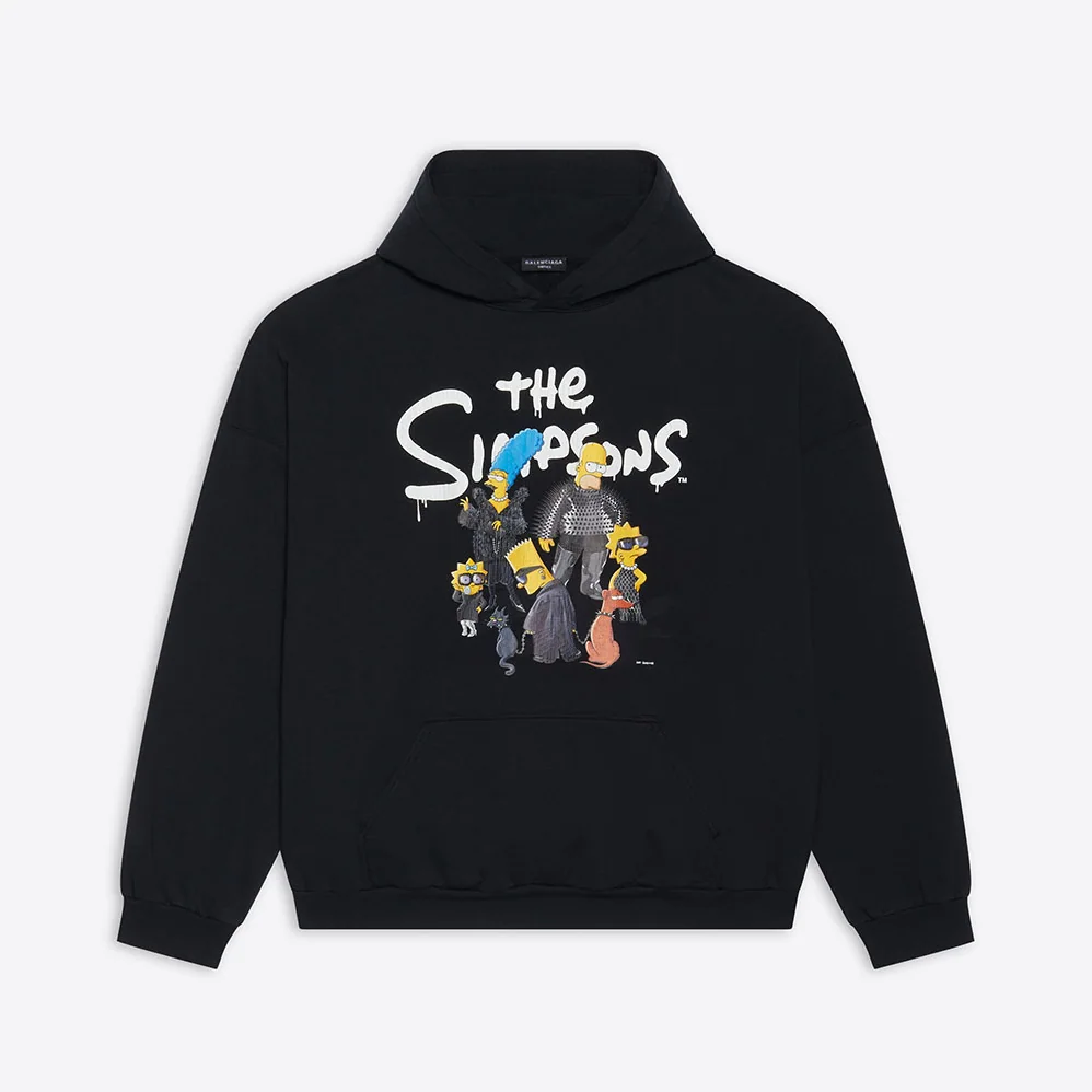 Balenciaga Simpsons Tm and 20th Television Hoodie Wide Fit in Black for Men