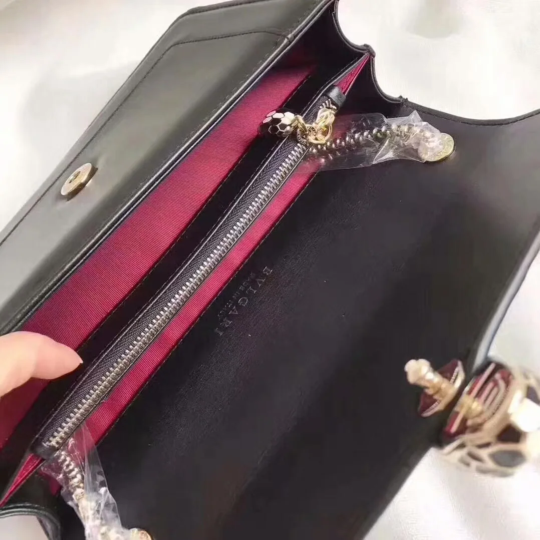 Bvlgari Serpenti Forever Small Flap Cover Chain Bag Calfskin in Black Bvlgari Serpenti Forever Small Flap Cover Chain Bag Calfskin in Black