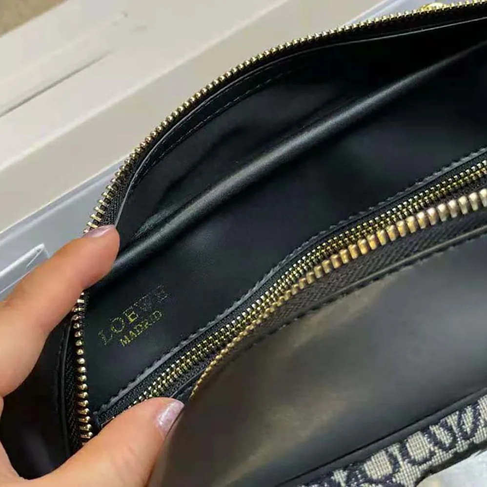 Loewe Amazona 23 in Anagram Jacquard and Calfskin for Women in Black Loewe Amazona 23 in Anagram Jacquard and Calfskin for Women in Black