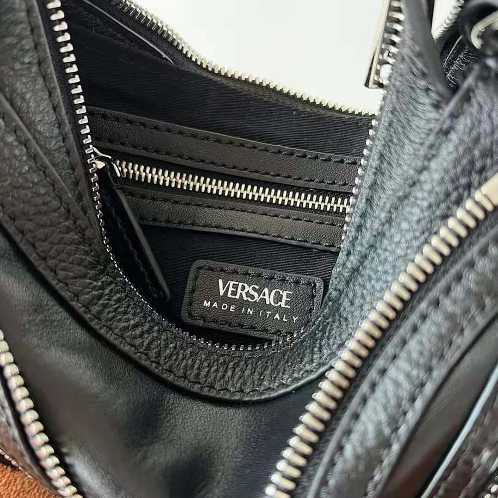Versace Repeat Mini Hobo Bag for Women in Black