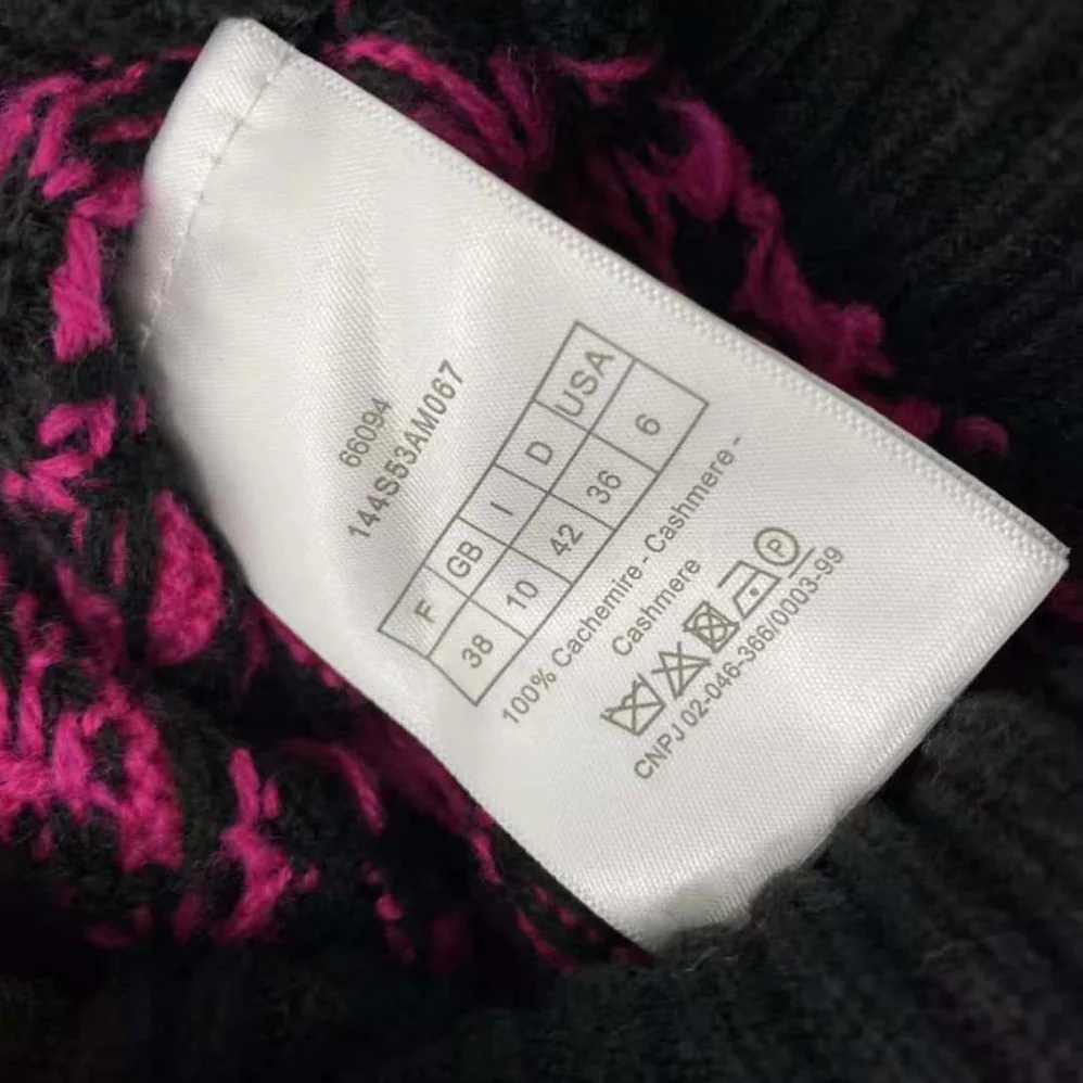 Dior Sweater Raspberry and Black Pop Mizza Cashmere for Women Dior Sweater Raspberry and Black Pop Mizza Cashmere for Women