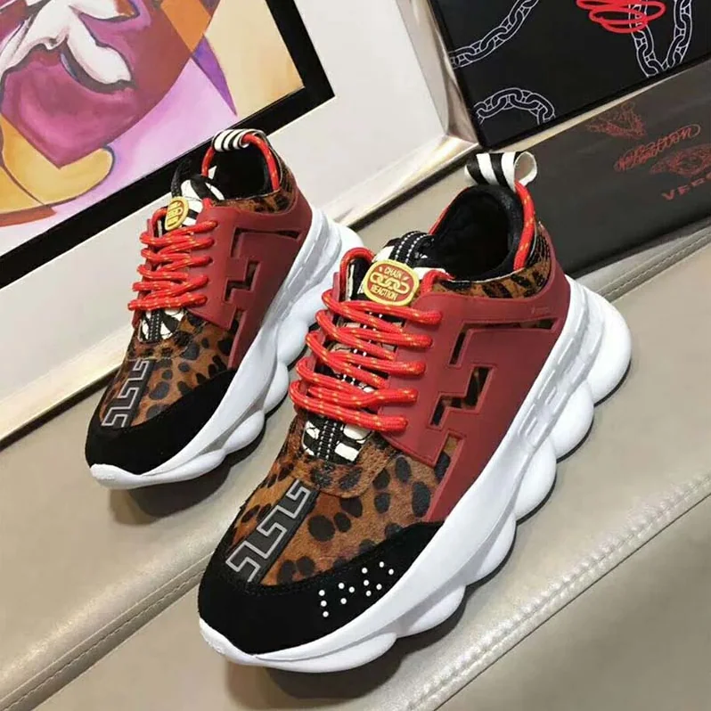 Versace Shoes Chain Reaction Sneakers for Men in Brown