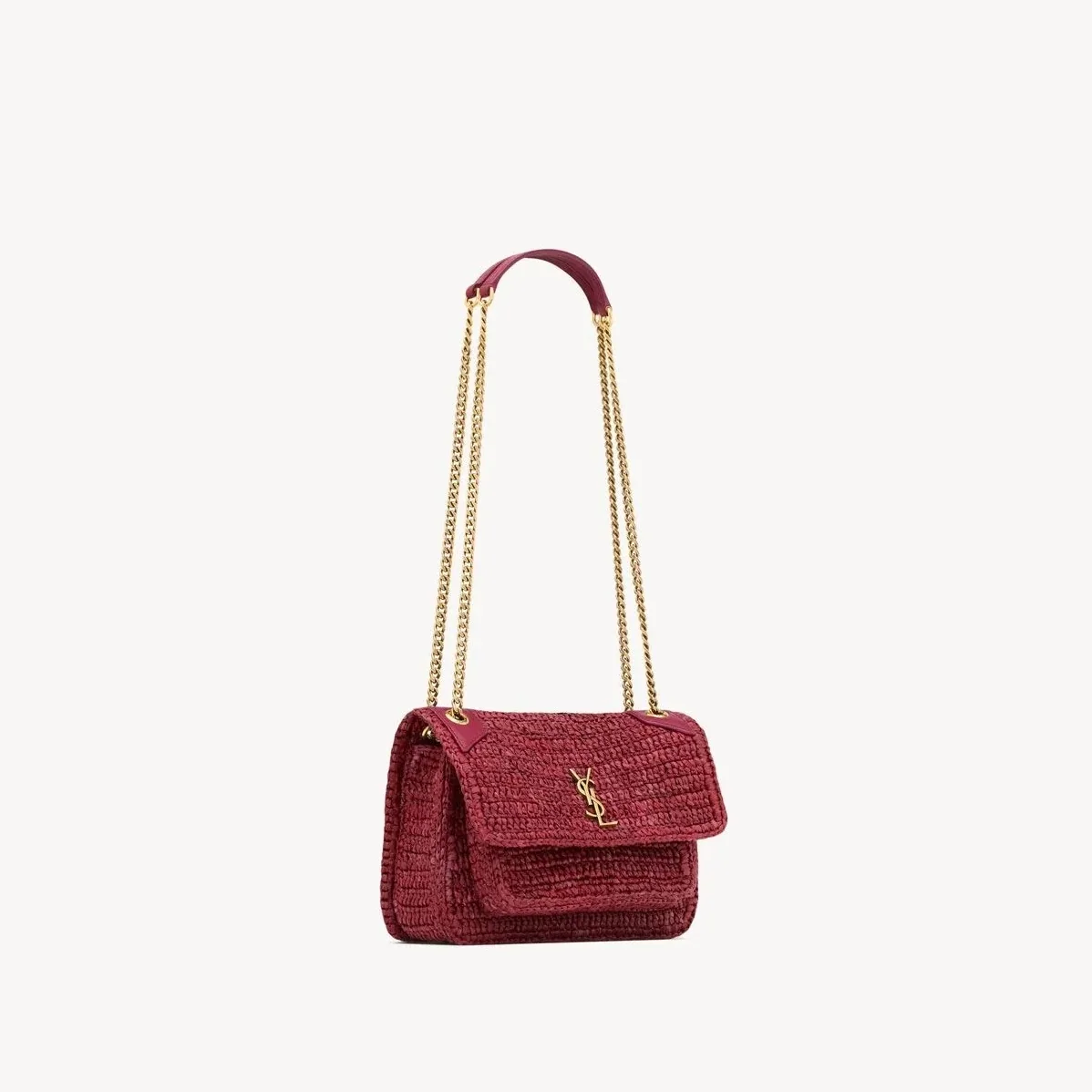 Saint Laurent Niki Mini Shoulder Bag in Raspberry Pink Gold Hardware Saint Laurent Niki Mini Shoulder Bag in Raspberry Pink Gold Hardware