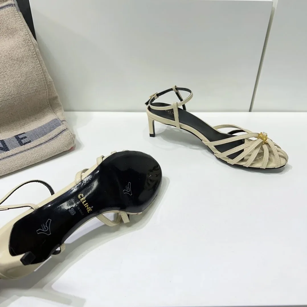 Celine Triomphe Sandal White
