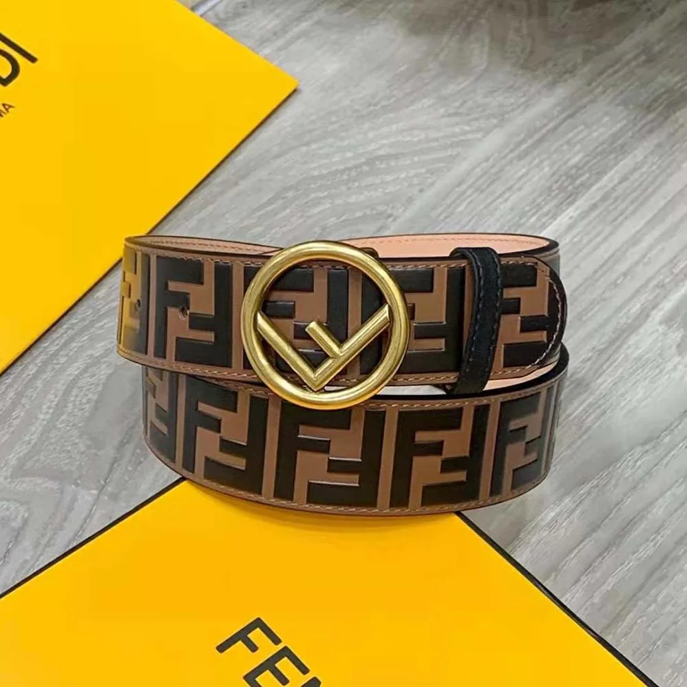 Fendi F is Fendi Belt Brown FF leather-8C0585A5TLF13VK for Women Fendi F is Fendi Belt Brown FF leather-8C0585A5TLF13VK for Women