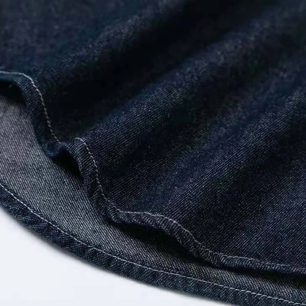 Dior Overshirt Navy Blue Flocked Technical Cotton Denim for Men Dior Overshirt Navy Blue Flocked Technical Cotton Denim for Men