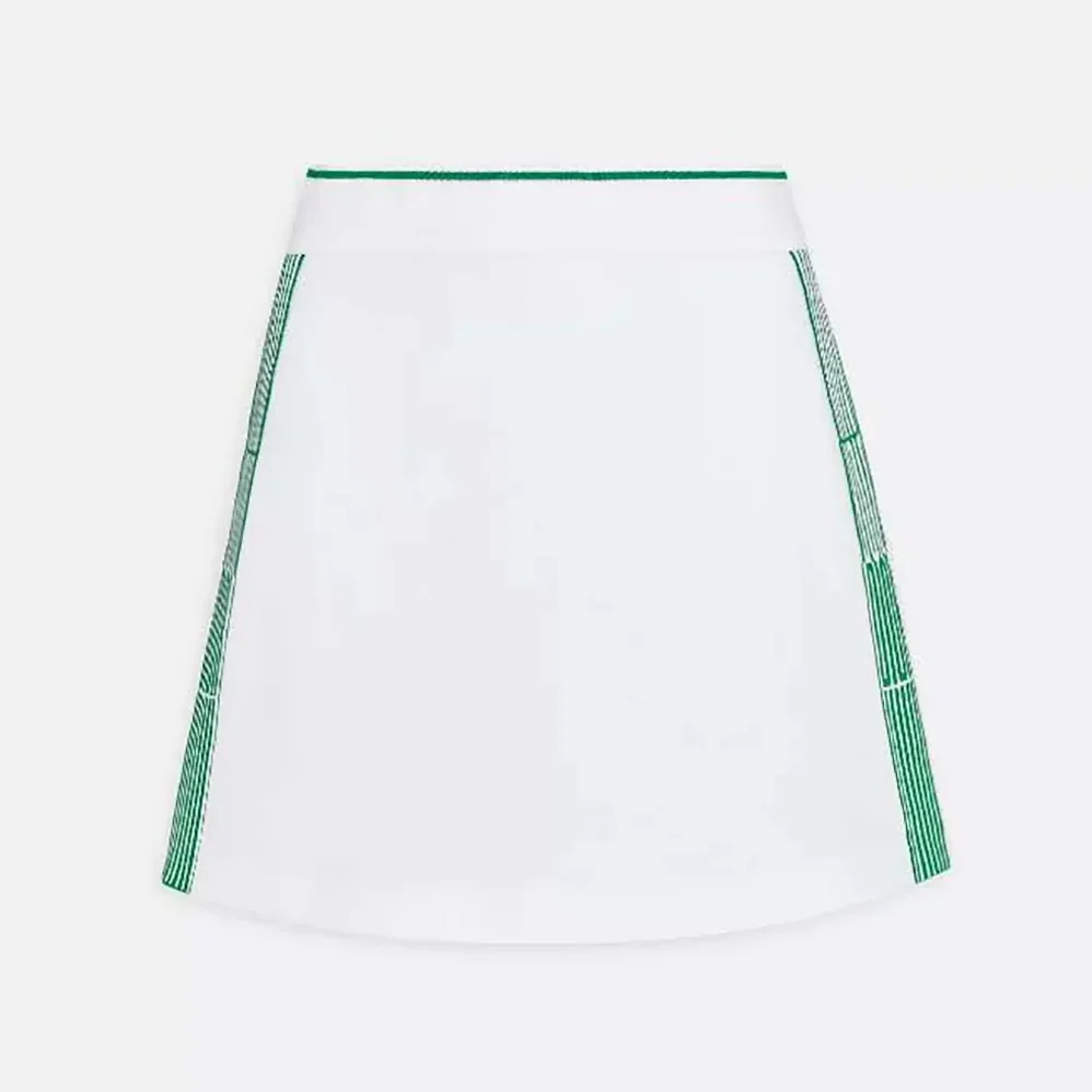 Dior Vibe Skort White Cotton Jersey with Pine Green Dior Graphique Motif for Women