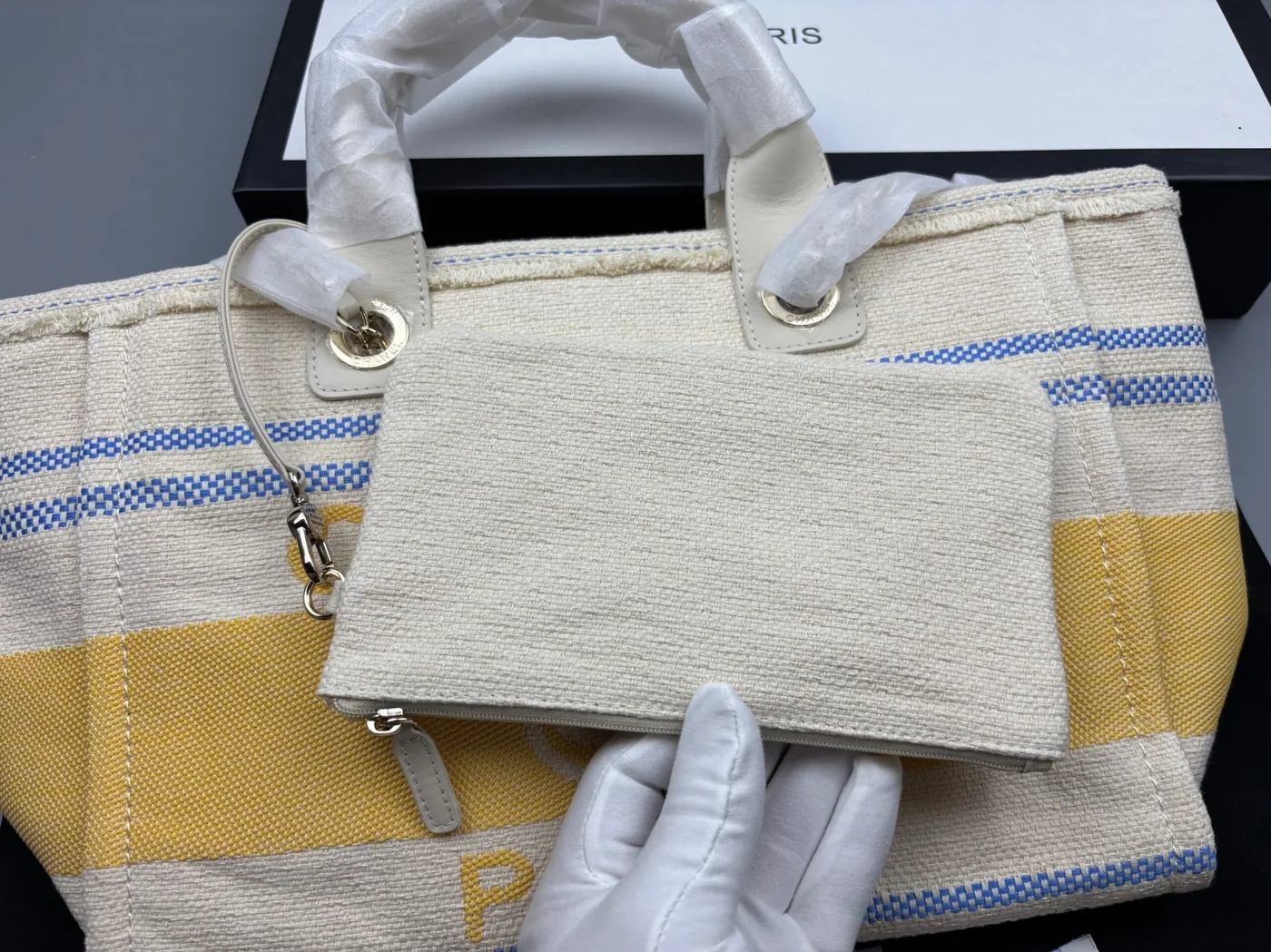 Chanel Deauville Large Tote Bag in Sand Gold Hardware