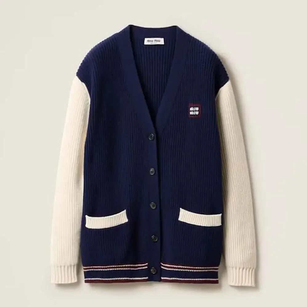Miu Miu Wool and Cashmere Cardigan for Women Miu Miu Wool and Cashmere Cardigan for Women