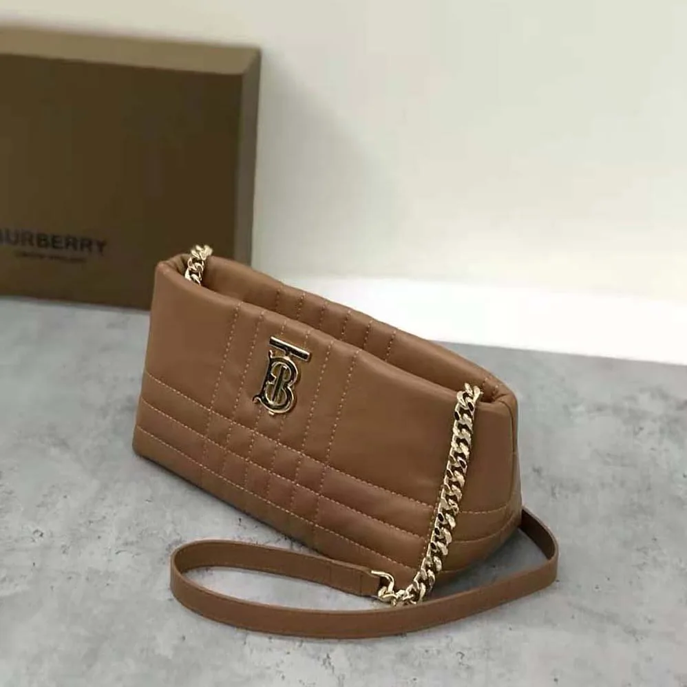 Burberry Small Quilted Lambskin Soft Lola Bag for Women in Brown