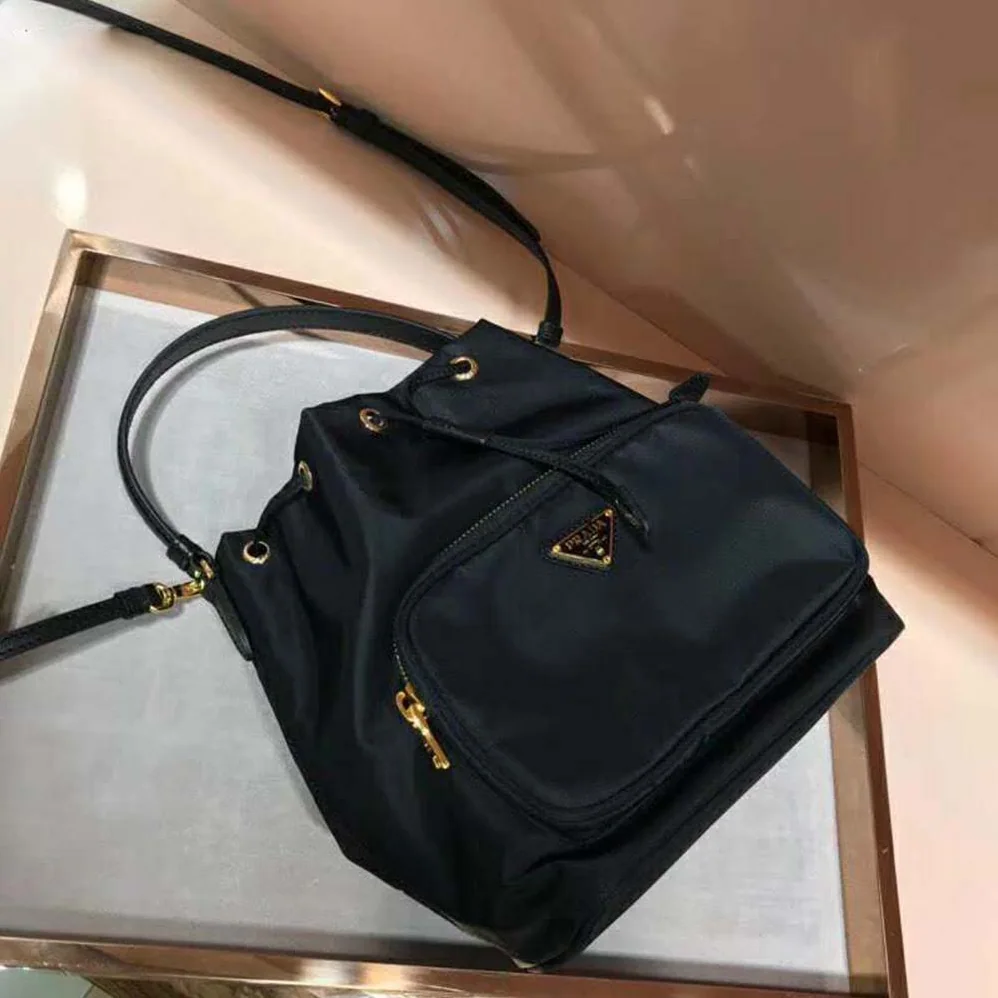Prada Nylon Shoulder Bag for Women in Black Prada Nylon Shoulder Bag for Women in Black