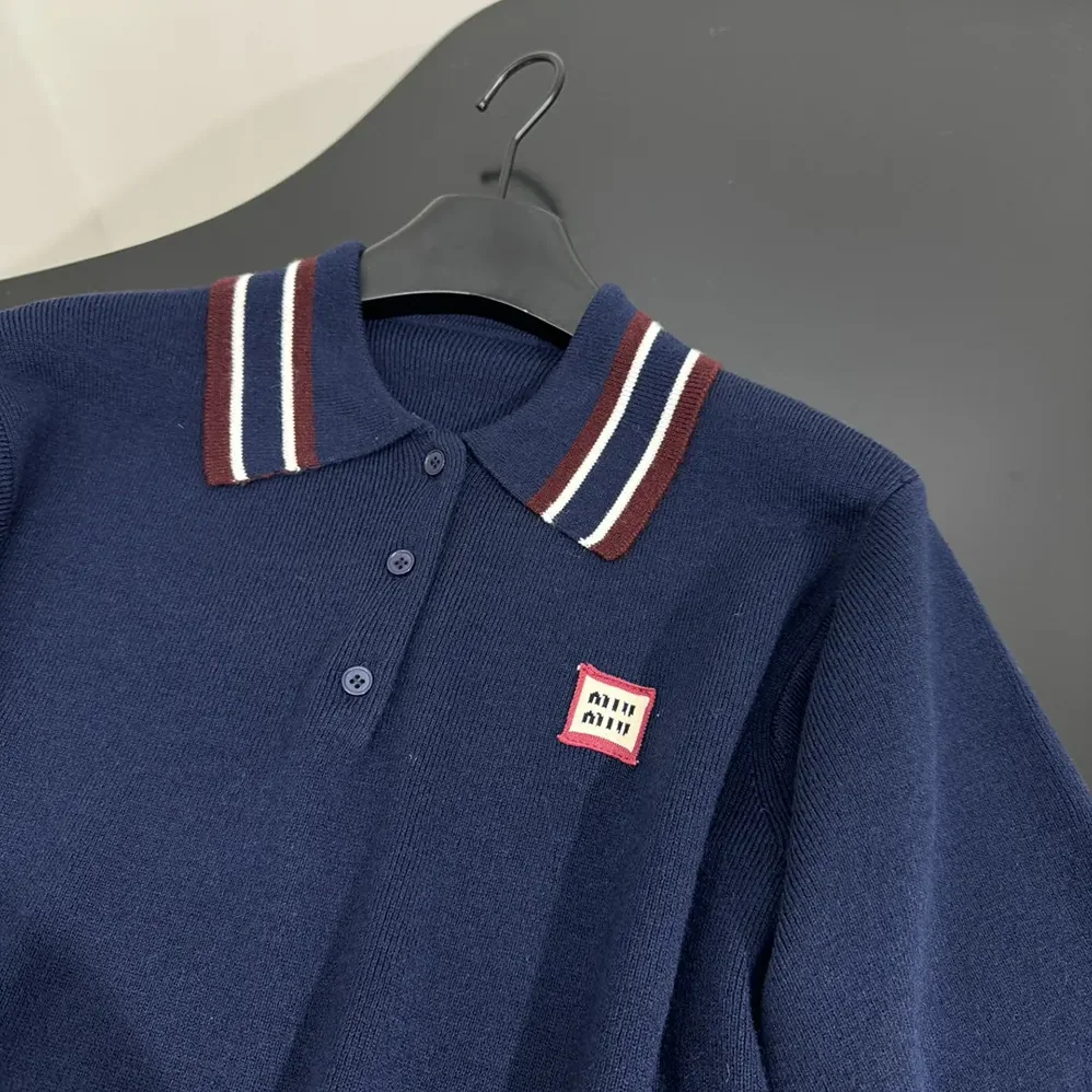 Miu Miu Wool and Cashmere Polo Sweater for Women Miu Miu Wool and Cashmere Polo Sweater for Women