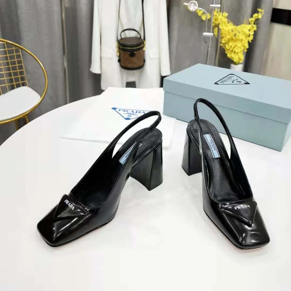 Prada Patent Leather Sling-Back Pumps for Women in Black