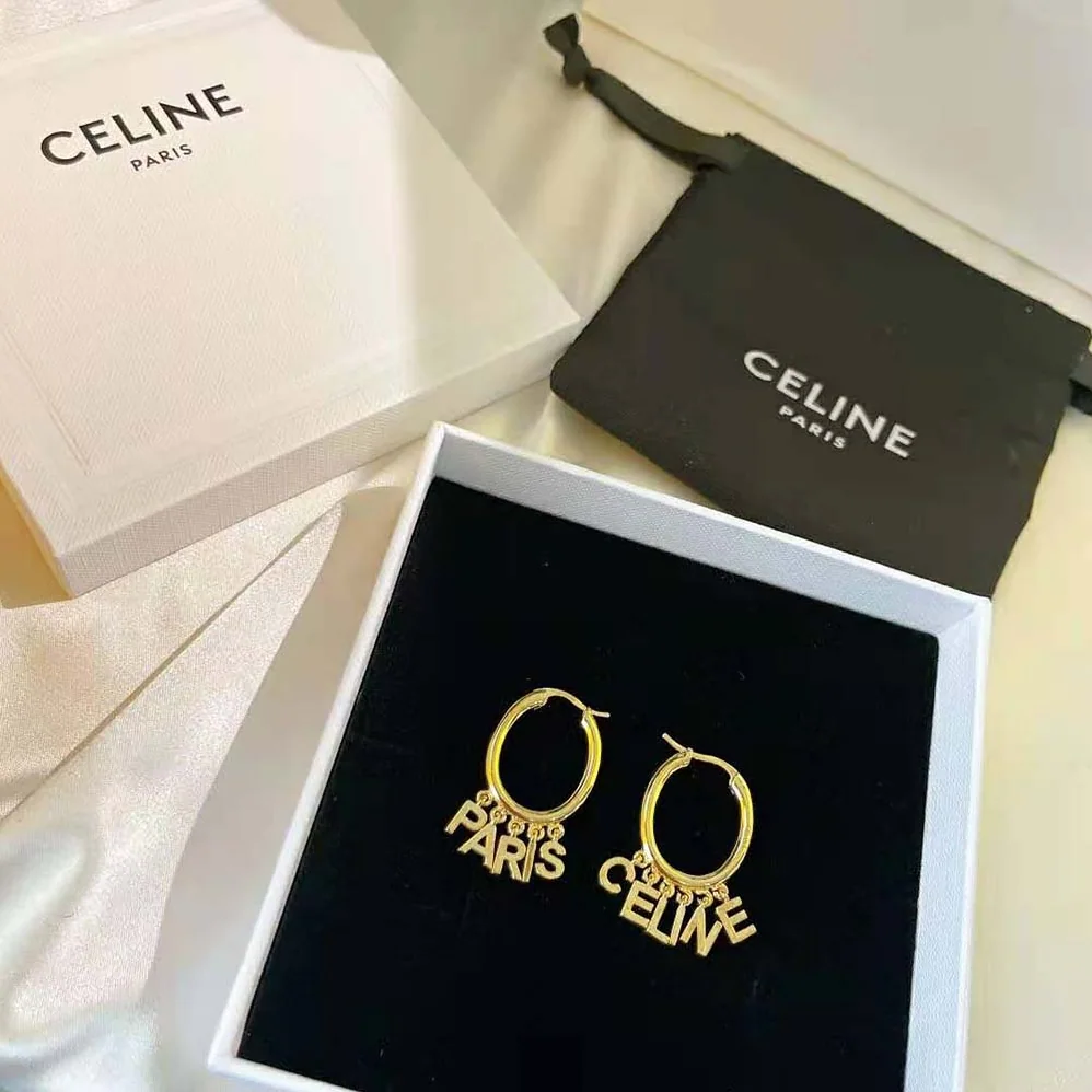 Celine Paris Hoops in Brass with Gold Finish for Women