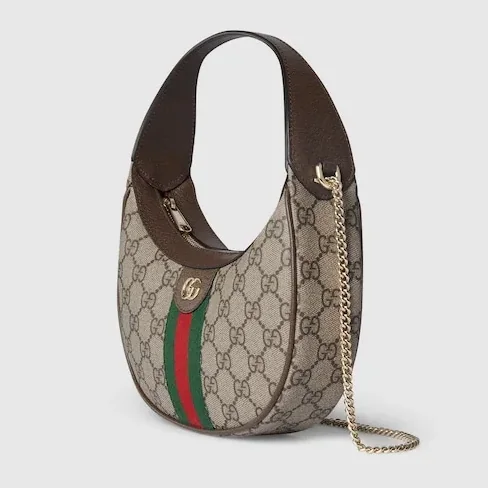 Gucci Ophidia Small Shoulder Bag / Beige/ Dark Brown Gold Hardware