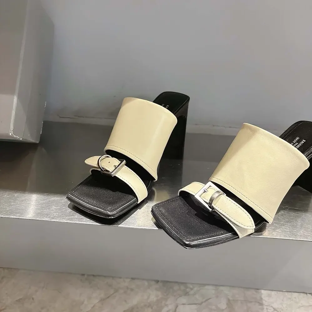 Balenciaga Bel Air 80mm Sandal in Soya Smooth Calfskin for Women Balenciaga Bel Air 80mm Sandal in Soya Smooth Calfskin for Women