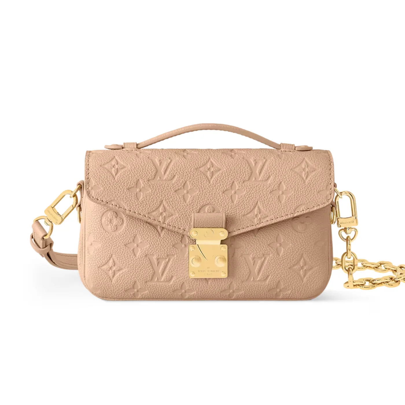 Louis Vuitton Pochette Metis East West Shoulder Bag in Sand Gold Hardware