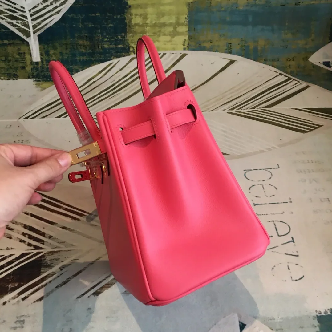 Hermes Birkin Top Handle Bag in Dark Pink Gold Hardware