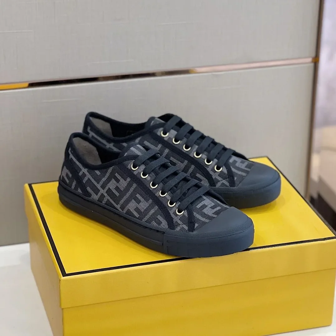 Fendi Domino Fabric Sneakers Black Fendi Domino Fabric Sneakers Black