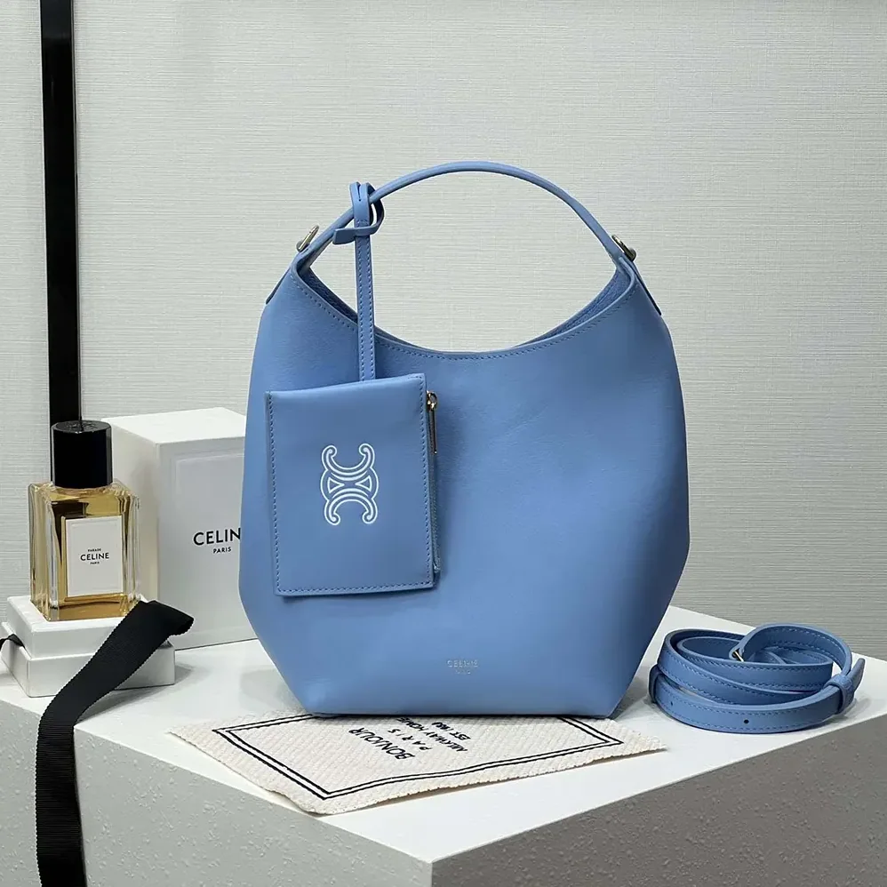 Celine Small Hobo in Supple Smooth Calfskin for Women in Blue
