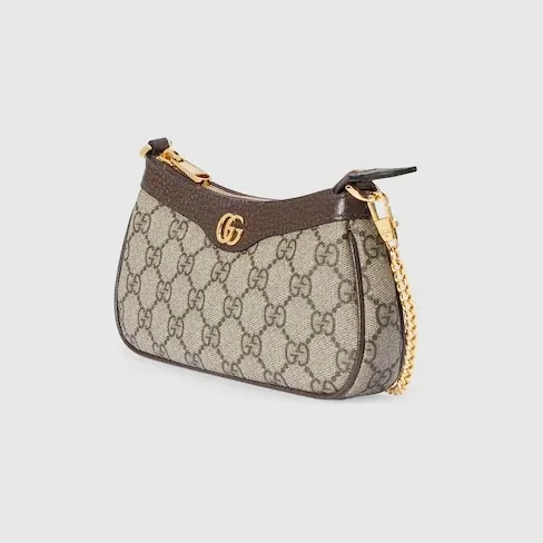 Gucci Ophidia Mini Shoulder Bag in Beige/ Ebony Gold Hardware Gucci Ophidia Mini Shoulder Bag in Beige/ Ebony Gold Hardware