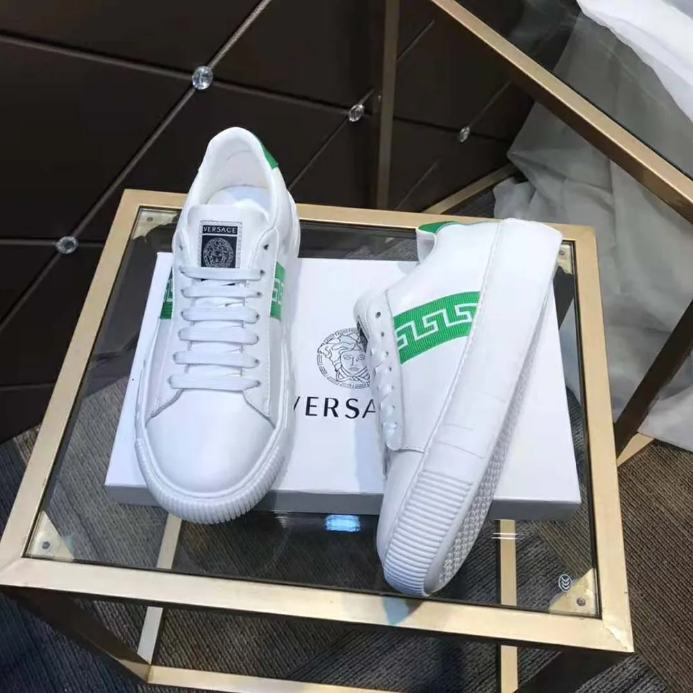 Versace A Classic Low Top Greca Sneakers for Women in Green Versace A Classic Low Top Greca Sneakers for Women in Green