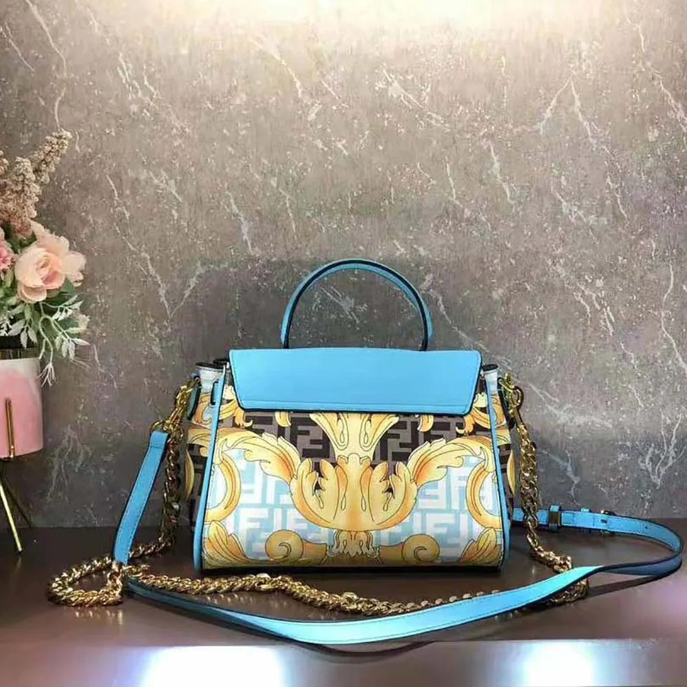 Fendi Fendace La Medusa Medium Handbag for Women in Blue