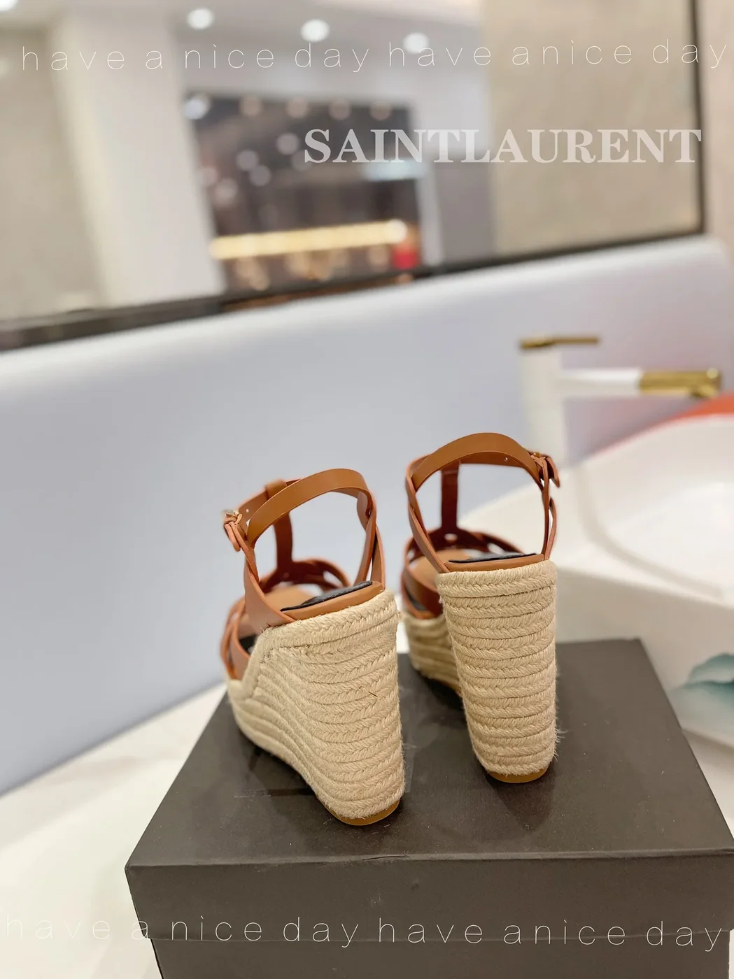 Saint Laurent Tribute Espadrilles In Smooth Brown Saint Laurent Tribute Espadrilles In Smooth Brown