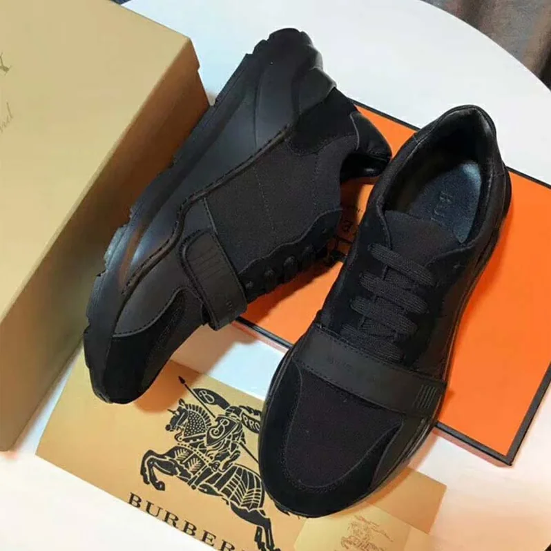 Burberry Suede Neoprene and Leather Sneakers for Men in Black