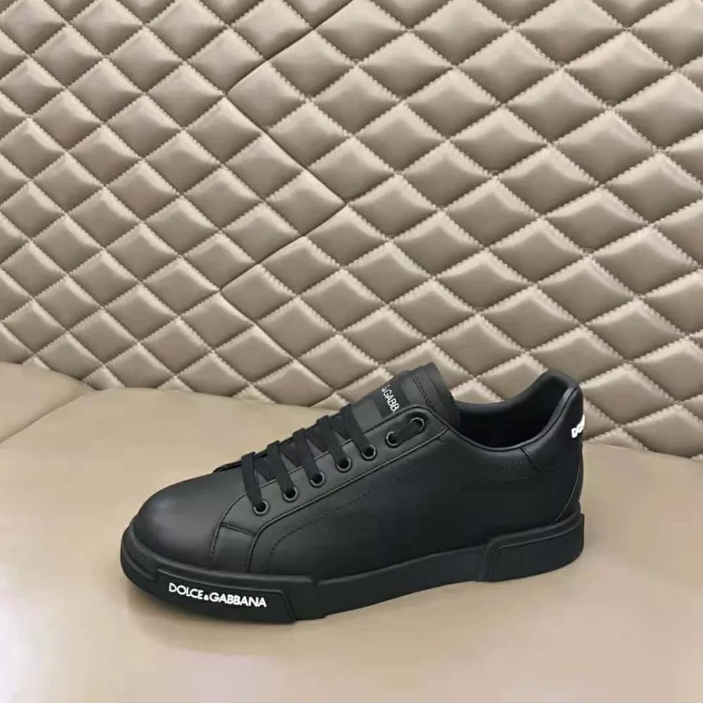 Dolce Gabbana D&G Calfskin Nappa Portofino Sneakers for Women in Black Dolce Gabbana D&G Calfskin Nappa Portofino Sneakers for Women in Black