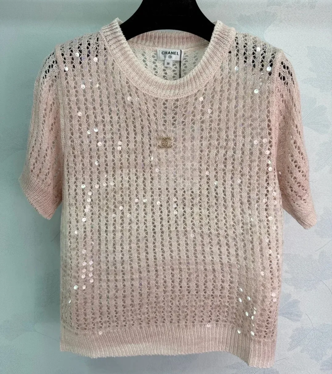 Chanel Sequin Embellished Top Ombre Pink