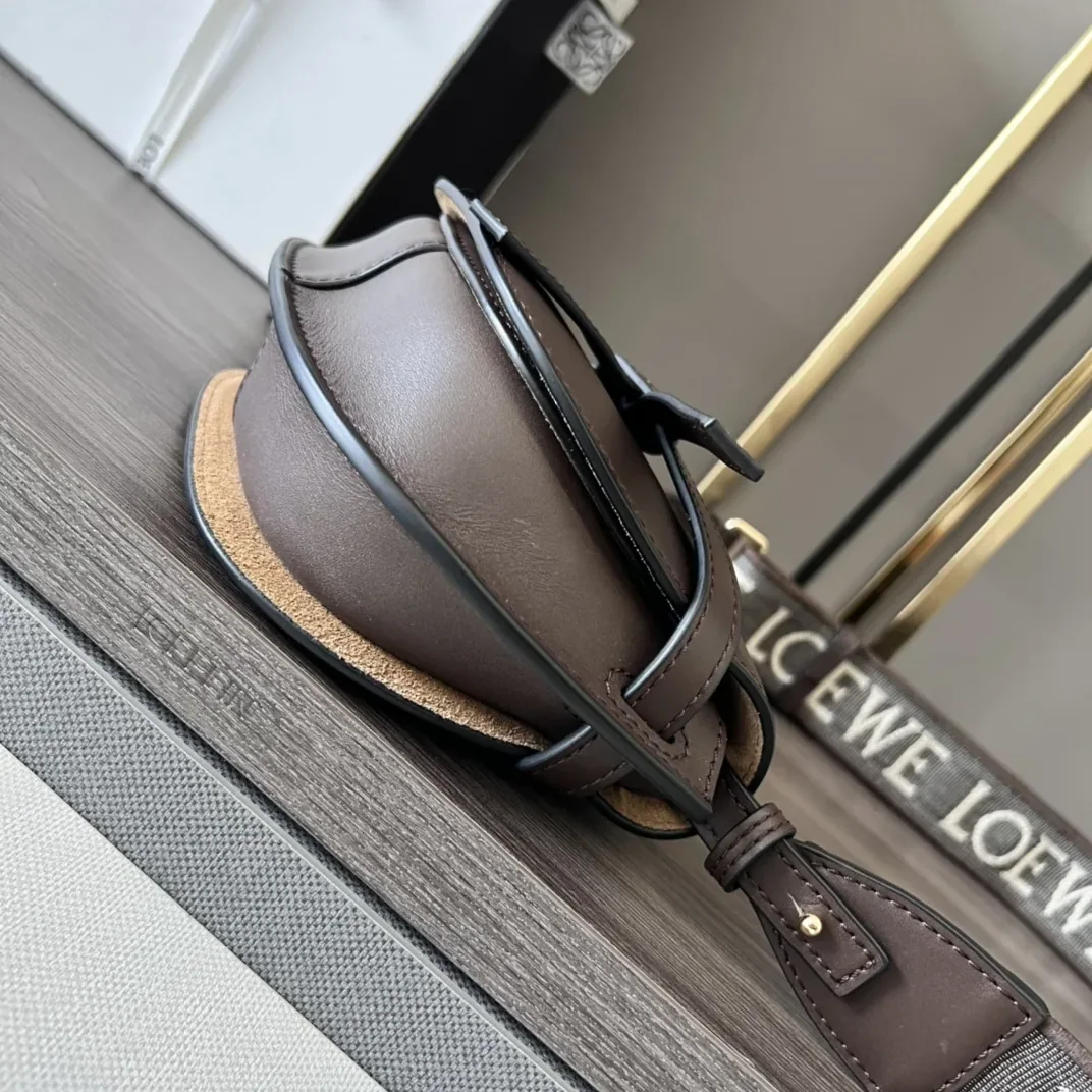 Loewe Gate Dual Mini Shoulder Bag in Dark Brown Gold Hardware Loewe Gate Dual Mini Shoulder Bag in Dark Brown Gold Hardware