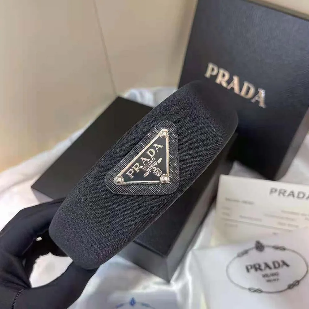 Prada Oversized Puffy Re-Nylon Headband for Women in Black Prada Oversized Puffy Re-Nylon Headband for Women in Black