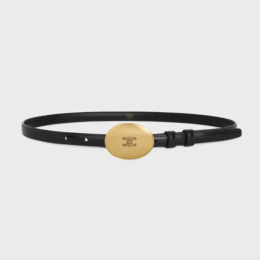 Celine Thin Plate Belt 13mm in Taurillon Leather for Women Celine Thin Plate Belt 13mm in Taurillon Leather for Women