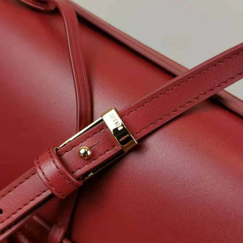 Loewe Barcelona Bag in Silk Calfskin for Women in Maroon Loewe Barcelona Bag in Silk Calfskin for Women in Maroon
