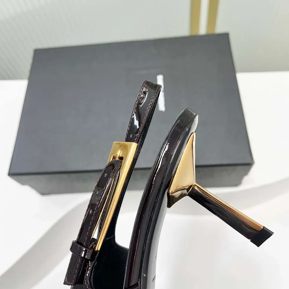 Saint Laurent YSL Lee Slingback Pumps in Patent Leather for Women Saint Laurent YSL Lee Slingback Pumps in Patent Leather for Women