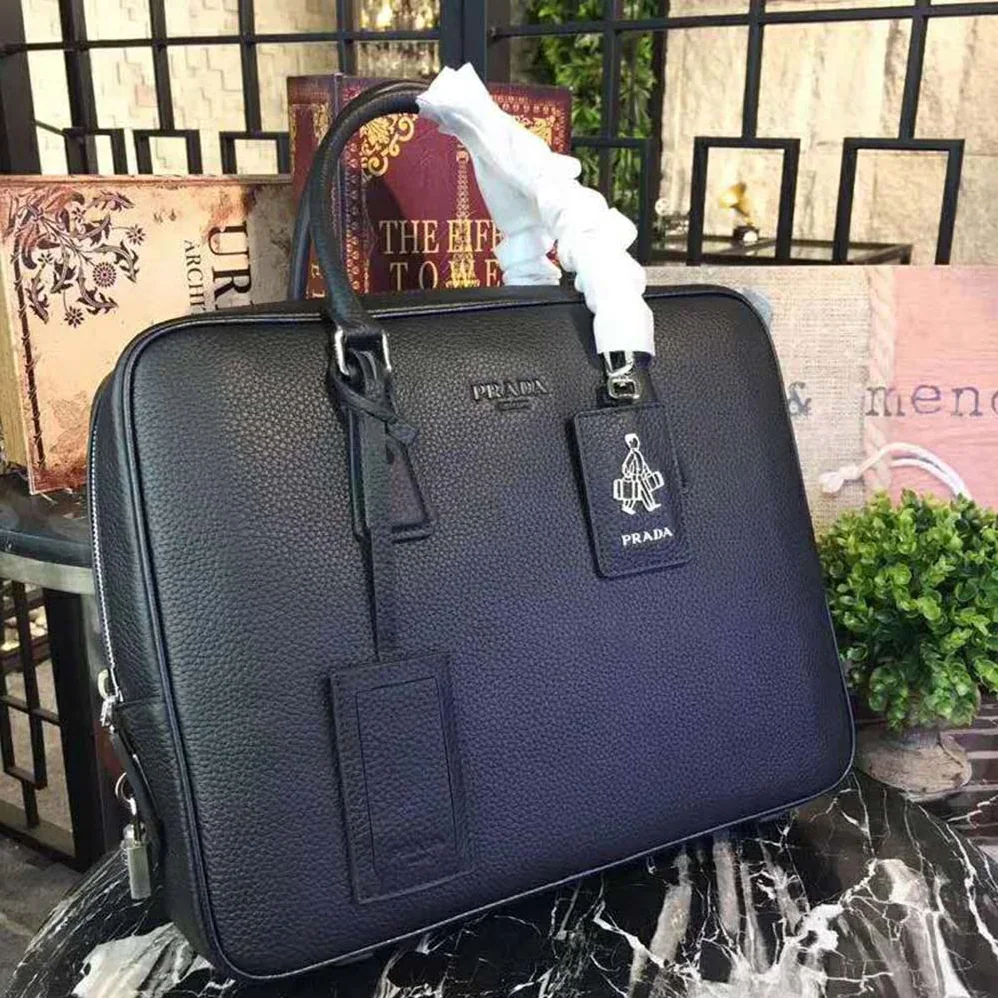 Prada Saffiano Leather Briefcase Bag for Men in Black Prada Saffiano Leather Briefcase Bag for Men in Black