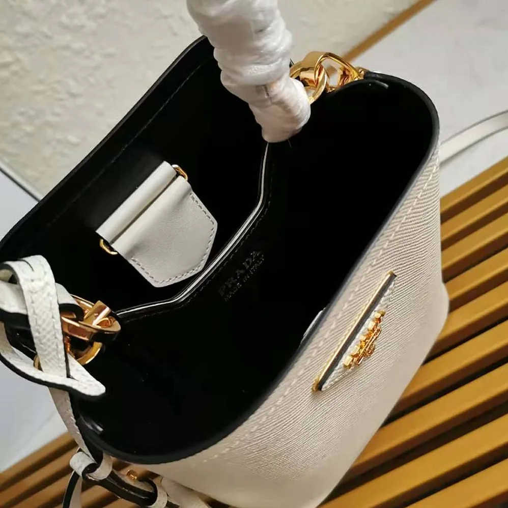 Prada Small Saffiano Leather Prada Panier Bag for Women in White Prada Small Saffiano Leather Prada Panier Bag for Women in White