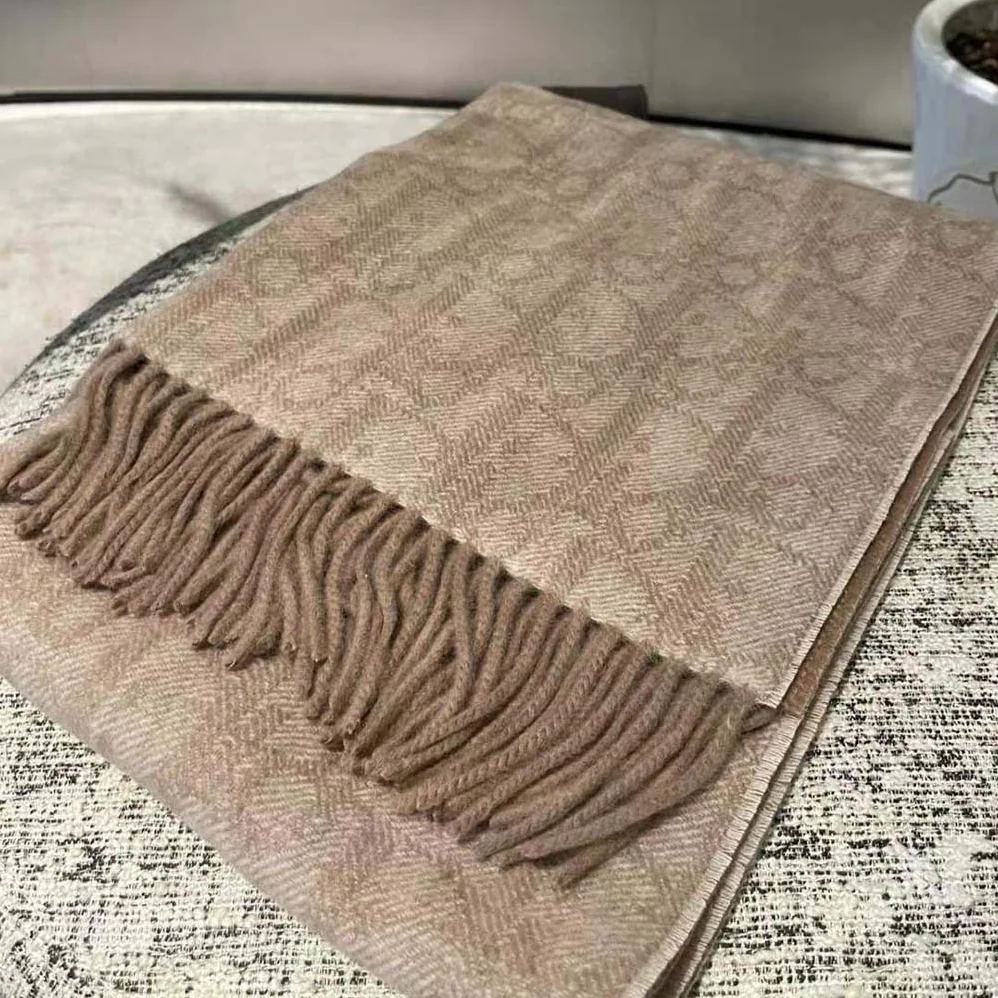 Dior Oblique Double-Sided Blanket Beige Cashmere and Wool for Men