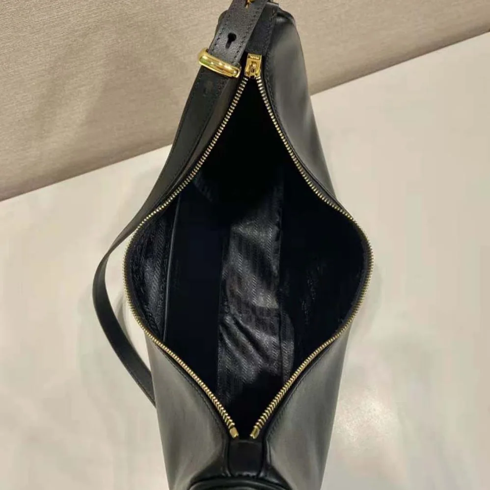 Prada Large Leather Shoulder Bag for Women in Black Prada Large Leather Shoulder Bag for Women in Black