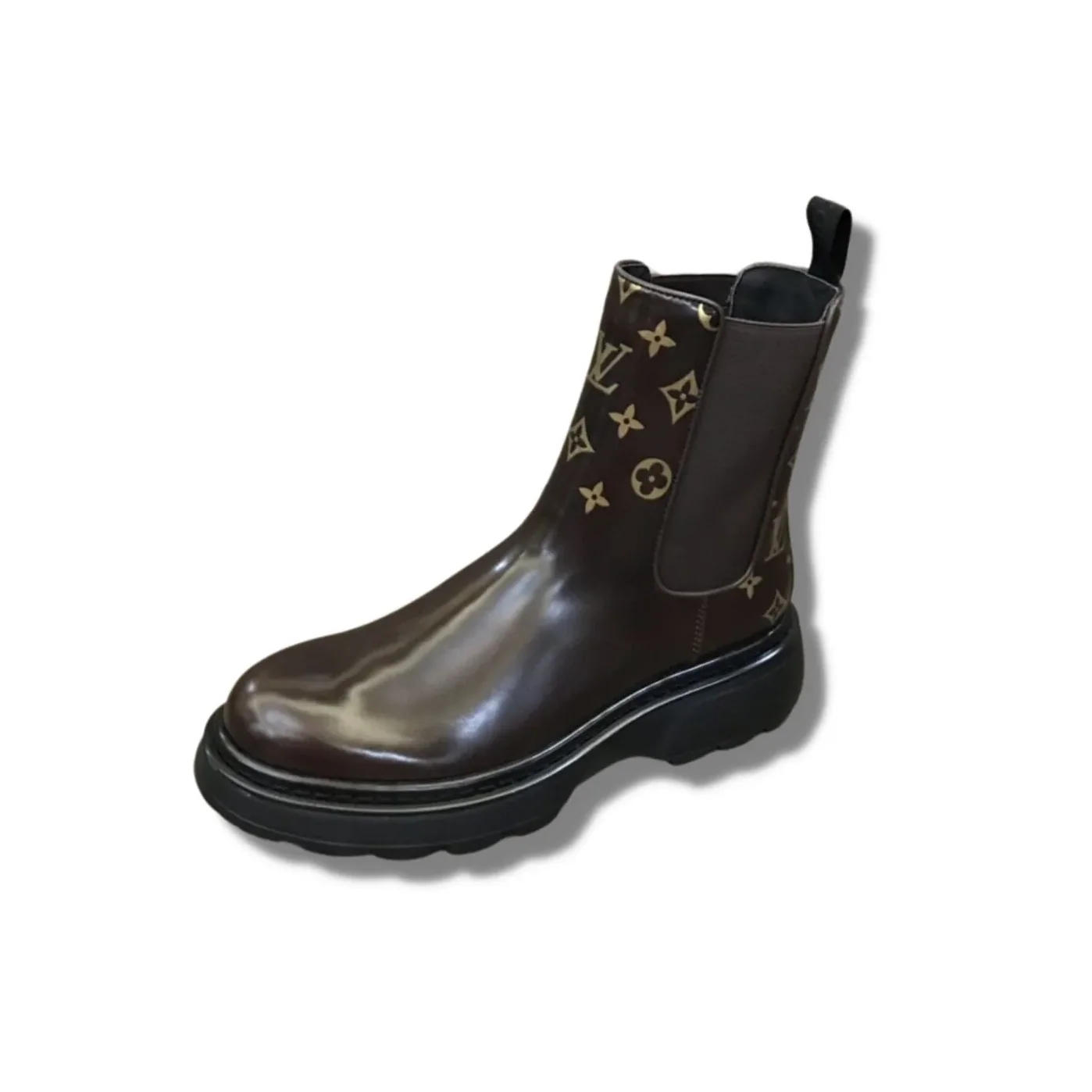 Louis Vuitton LV Bold Chelsea Boots Monogram Flower Brown 1A9FEI Louis Vuitton LV Bold Chelsea Boots Monogram Flower Brown 1A9FEI