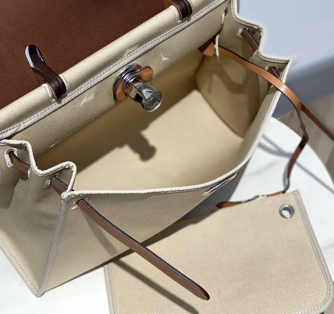 Hermes Herbag Zip Bag Cream, Silver Toned Hardware Bag Hermes Herbag Zip Bag Cream, Silver Toned Hardware Bag