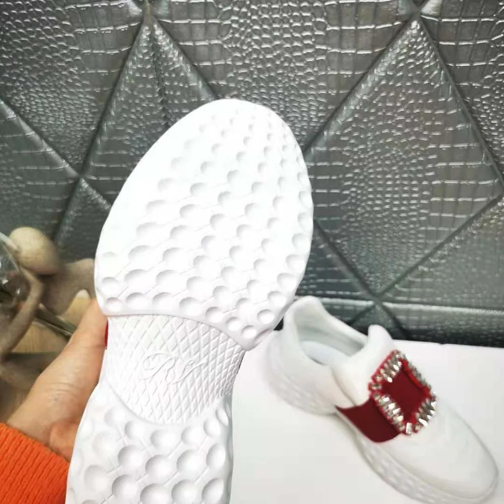 Roger Vivier Viv Run Light Strass Buckle Sneakers in Fabrics for Women Roger Vivier Viv Run Light Strass Buckle Sneakers in Fabrics for Women
