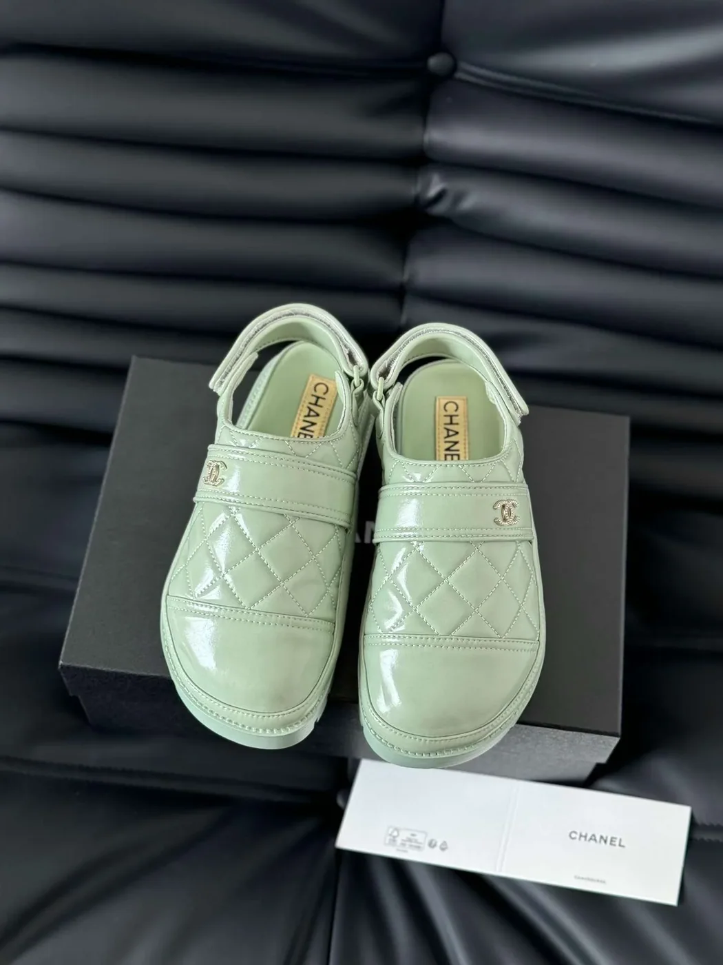 Chanel Velcro Sandal Green
