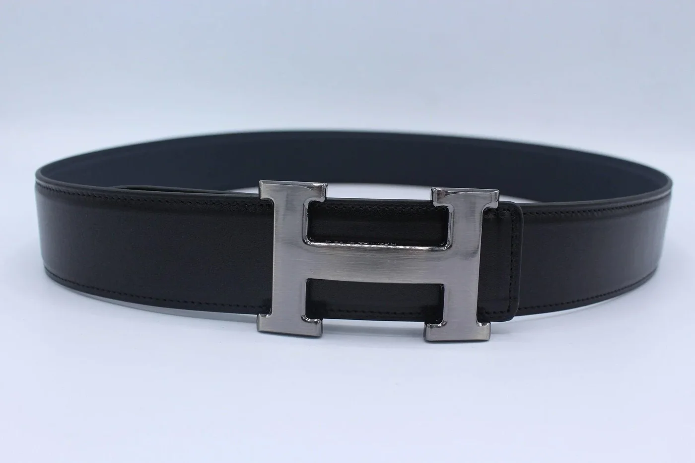 H Buckle Belt Reversible Dark Blue&Black Belt
