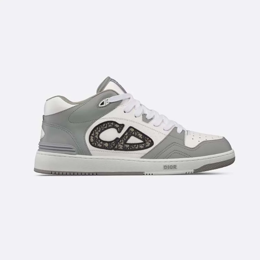 Dior B57 Mid-Top Sneaker Gray and White Smooth Calfskin for Men Dior B57 Mid-Top Sneaker Gray and White Smooth Calfskin for Men